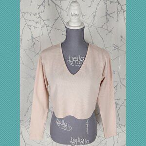 Sunday Best Cream Beige Waffle Knit V-Neck Baby Tee